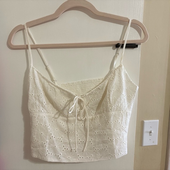Réalisation white lace tank 100% silk - Picture 1 of 8